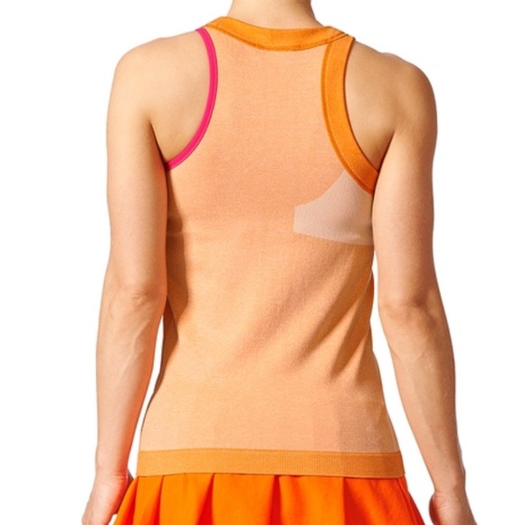 Adidas Stella McCartney New York Women's Tennis Tank Orange / Shock Pink - Picture 7 of 15